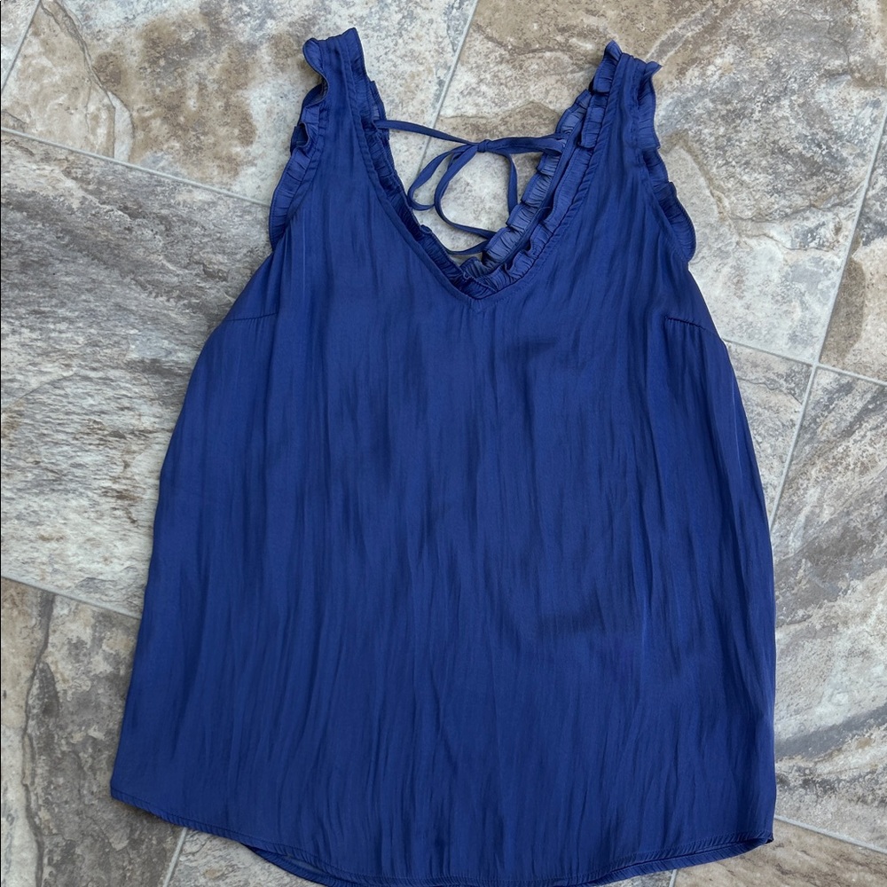 LC Lauren Conrad Royal Blue Ruffled Camisole